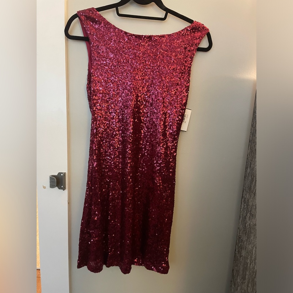 Crystal Doll Red Sequin Mini Dress. Size medium